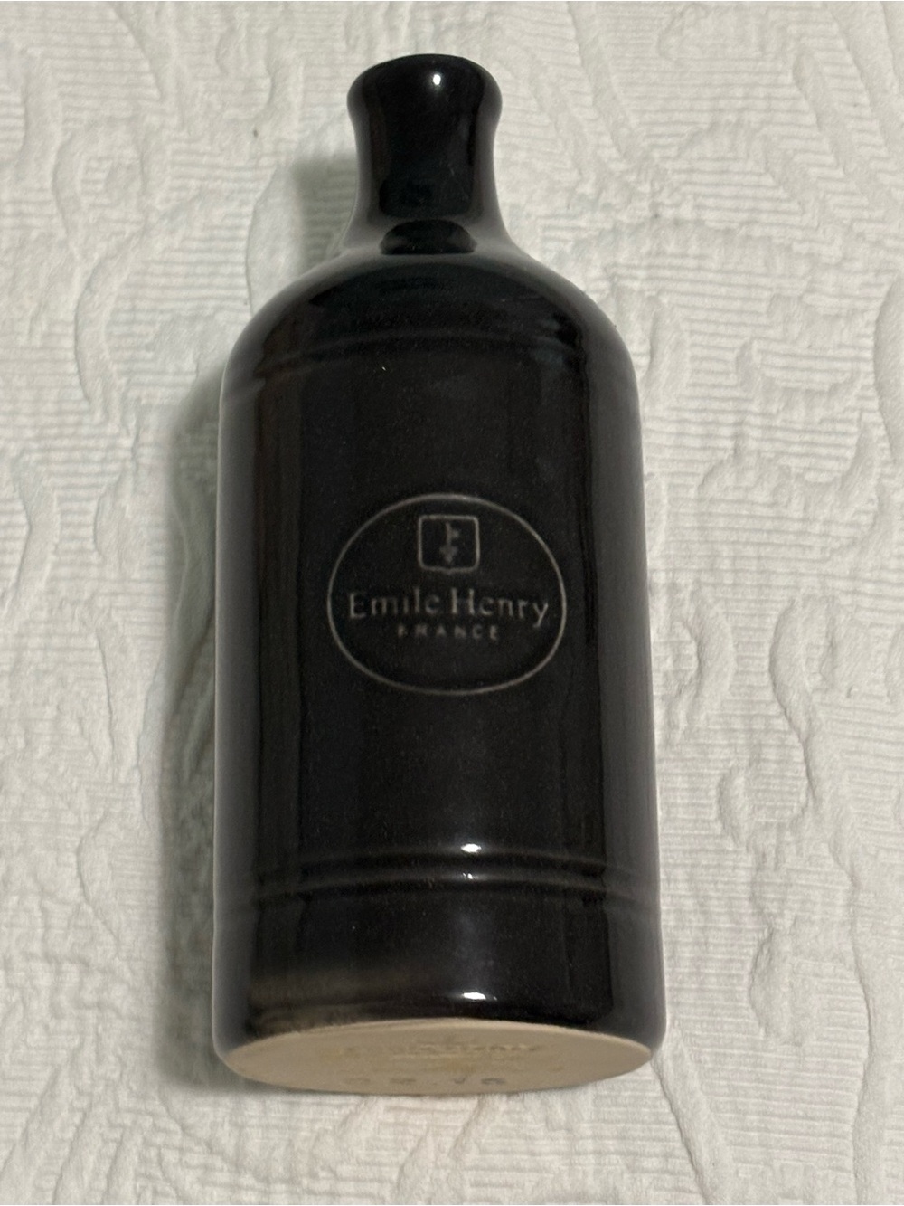Emile Henry France Williams-Sonoma Stoneware 7” Dark Gray Vase